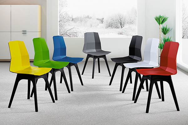 時(shí)尚又耐用的塑料洽談椅