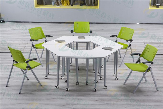 六邊形拼接桌實(shí)現自由組合拼接